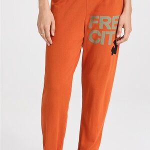 FREECITY Unisex Sweatpants in Electric Orange French Terry